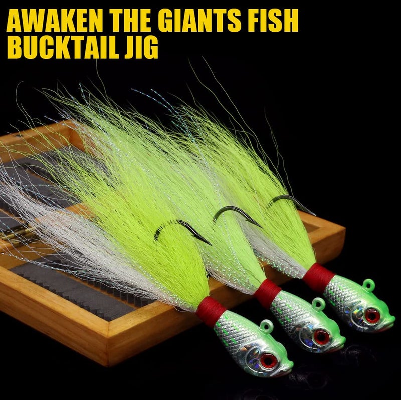 XFISHMAN Bucktail-Jigs-Saltwater-Hair-Jigs-Head -Fishing-Lures-Assorted Kit - Image 2